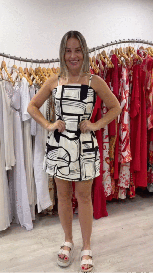 Macaquinho Raquel preto e branco